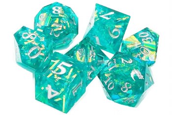 7-set Sharp Edged - Jade Blast Dice Set