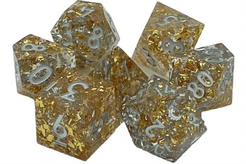 7-set Sharp Edged - Precious Metals Dice Set