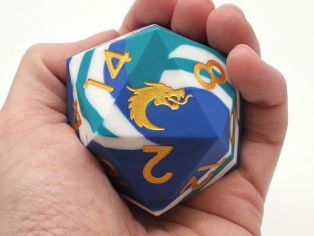 d20 50mm Silicone Blue/White/Teal