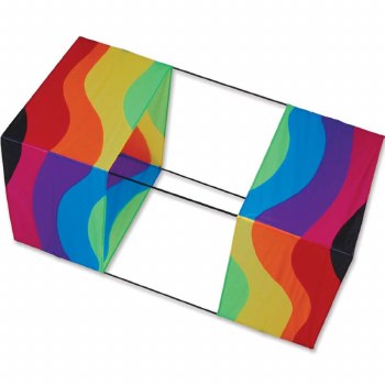 40&quot; Box Kite - Wavy Rainbow