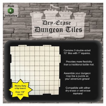 Dungeon Tiles: Dry Erase 10&quot; Interlocking Tiles (9)