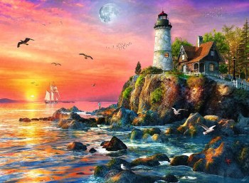 Lighthouse at Sunset 500 Piece Puzzle