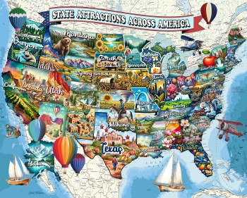 All American Attractions 1000pc Puzzle