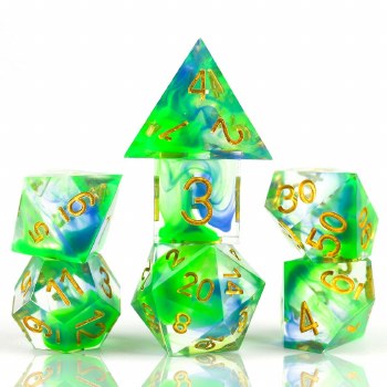 7-set Sharp-edgeded Cyprus Dice with Gold Numbers