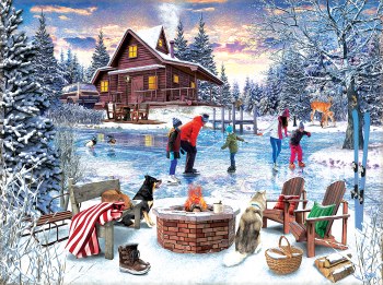 Fireside Skaters 1000pc Puzzle