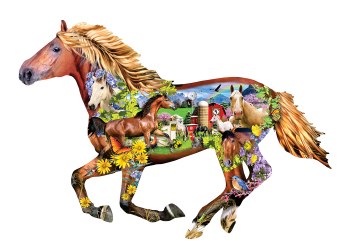 Shaped: Horse Farm - 800pc Puzzle