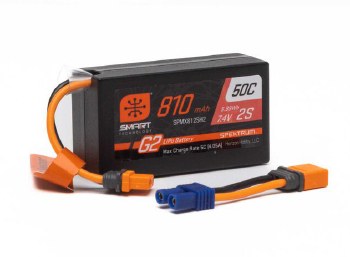 7.4V 810mAh 2S Smart G2 50C Mini Lipo Battery: IC2