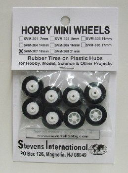 Rubber Tires with Plastic Hubs - 18mm