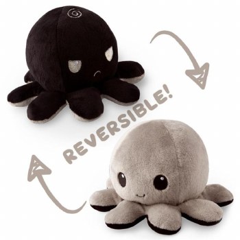 Reversible Octopus Mini Plush - Black and Grey