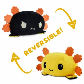 Reversible Axolotl Mini Plush - Yellow and Black