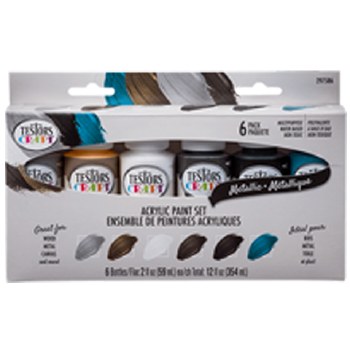 Craft Paint 6 Pc Set - Metallic