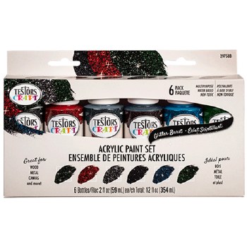 Craft Paint 6 Pc Set - Glitter