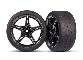 Tires and Split-Spoke Black Chrome Wheels