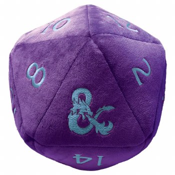 Jumbo D20 Novelty Dice Plush - Phandelve Purple D&amp;D with Blue Numbers
