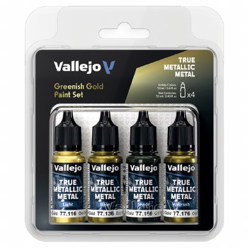 True Metallic Metal: Greenish Gold Paint Set