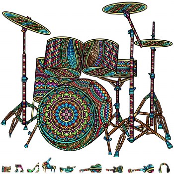 Shaped: Drum Set 200pc Wooden Puzzle