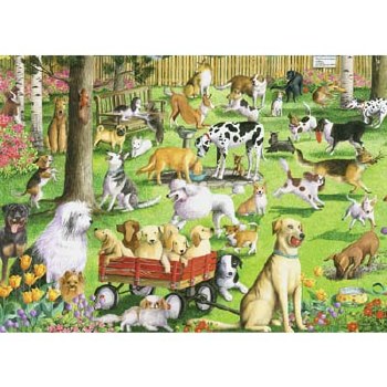 At The Dog Park 500 Piece Puzzle Large Format