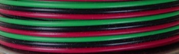 Wire - 22 Gauge 3-Conductor Strand Copper (Red,Black, Green)