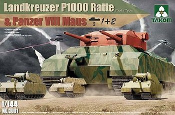 1/144 Landkreuzer P1000 Ratte &amp; Panzer VIII Maus Tank Model Kit