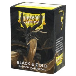 Dragon Shield - Dual Matte Black & Gold Sleeves (100)