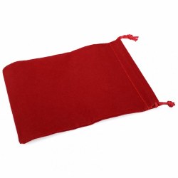 Dice Bag - Large Red Suedecloth