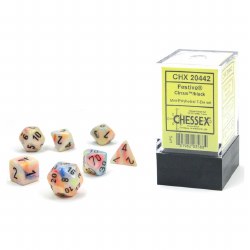 7-Set Mini Circus Festive Dice with Black Numbers