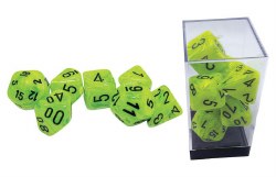 7-Set Mega Hedrals Dice Vortex Bright Green with Black Numbers