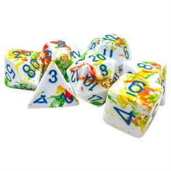 7-set Brush Breezy with Blue Numbers Dice