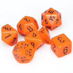7-set Cube Opaque Orange with Black