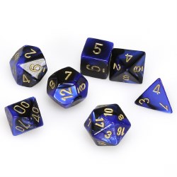 7-Set Cube Gemini Black Blue with Gold