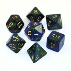 7-Set Cube Blue Green with Gold