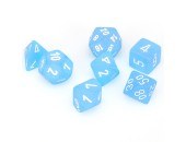 7-set Cube Frosted Caribbean Blue with White