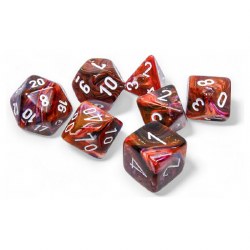 7-set Cube Festive Symphony Dice with White Numbers
