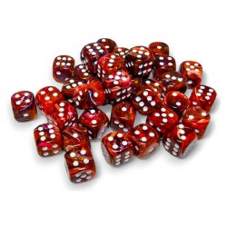 d6 Cube 12mm Festive Symphony Dice with White Pips (36)