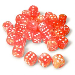 d6 Cube 12mm Festive Dahlia Dice with White Pips (36)