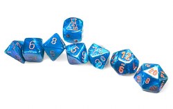 7-set Tube Borealis Midnight Dice with Copper Numbers