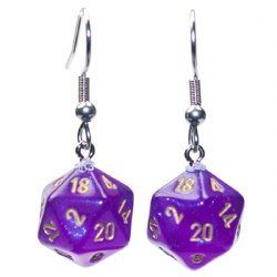 Ear Rings Royal Purple Mini D20