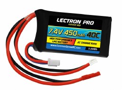 7.4V 450mAh 40C LiPo Battery with JST PH 2.0 Connector