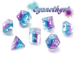 7-set Cube: Eclipse: Cyanethyst Dice Set