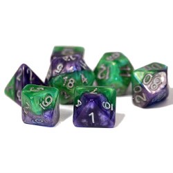 7-set Cube: Halfsies: Joker with Silver Dice Set