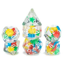 7-set Cube: Inclusion: Meeple with White Dice Set