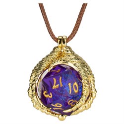 Necklace: d20 Dragon Claw Gold