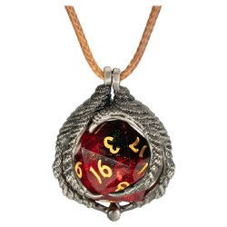 Necklace: d20 Dragon Claw Silv