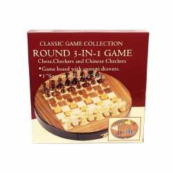 Walnut Round 3in1 Game Set