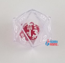 Transparent D20 Clear Double Die