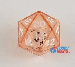 Transparent D20 Red Double Die