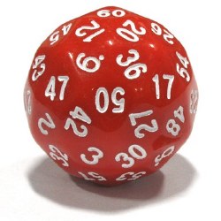 d60 35 mm Single Red Die with White Numbers