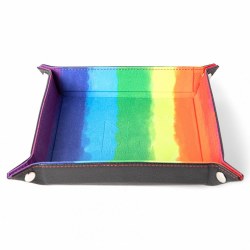 Folding Square Dice Tray w/ Rainbow Velvet