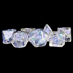 7-set Pearl Clear with Purple Dice