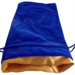Dice Bag - Blue with Gold Satin (6"x8")